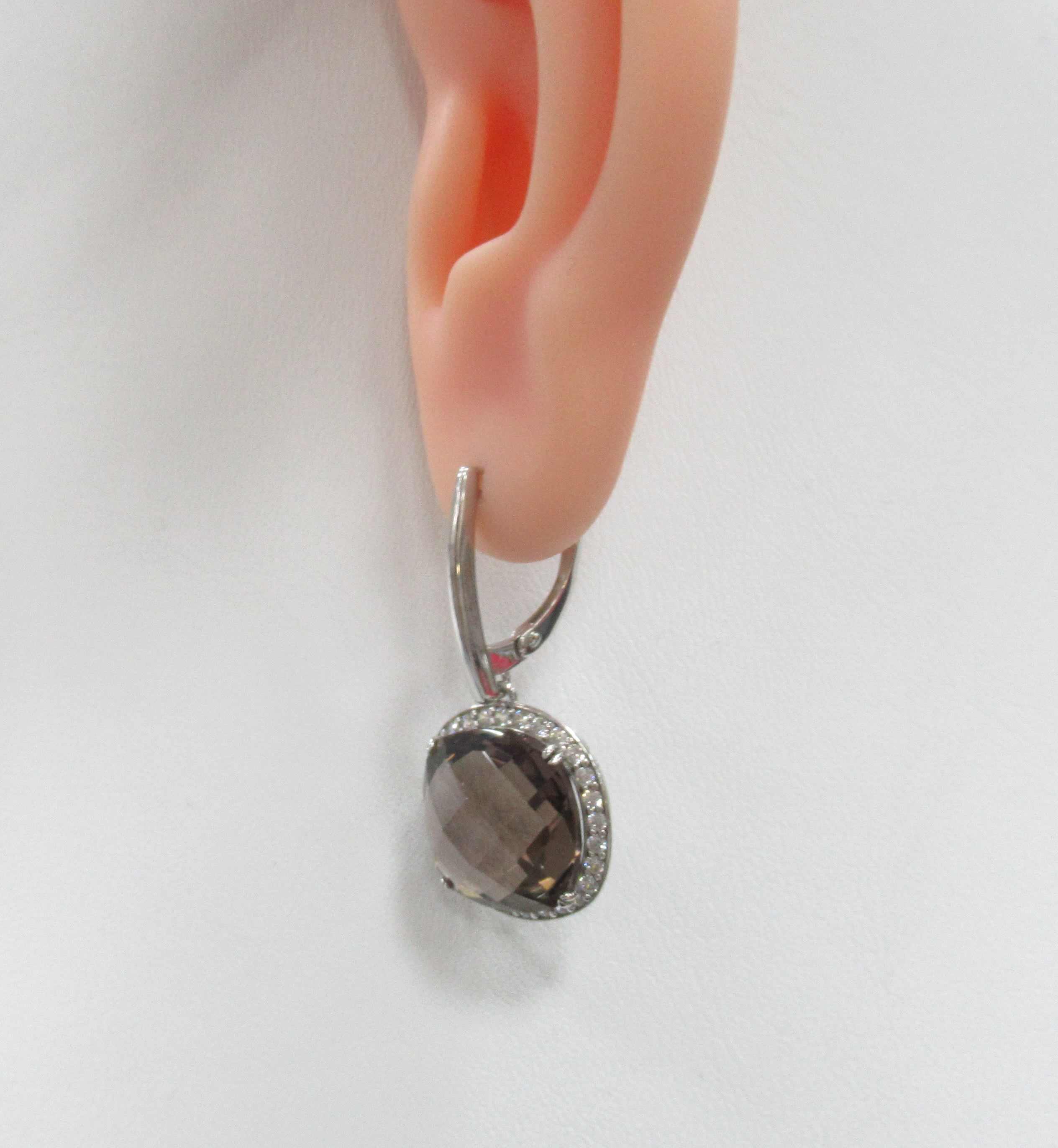 Серебряные серьги с раухтопазами